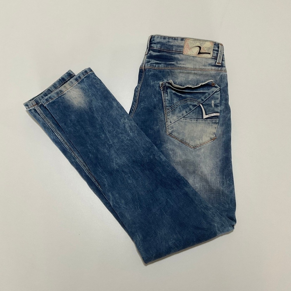 Spykar Jeans Mens Skinny Style Essentials Blue Acid Wash Denim W34 L32